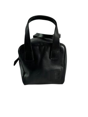 Vintage Genuine BALLY Cube Black Leather Cube Bag Top Handle